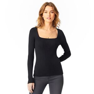 Nine West Womens Top Sz Small Ribbed Long Sleeve Gothic Dark Feminine Emo Punk